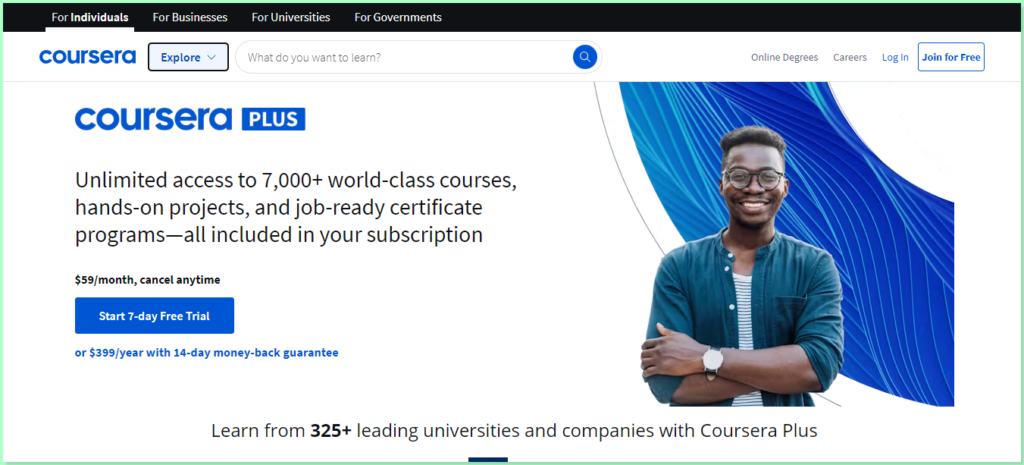 coursera homepage